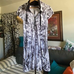 Athletic Dress Crackle Print Stretchy Quarter Zip Size Medium